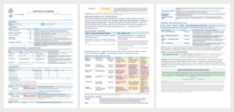 water testing report